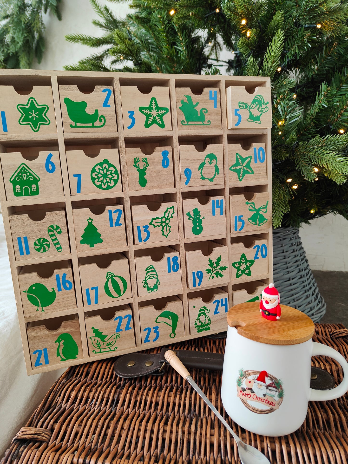Large Family Wooden Advent Calendar