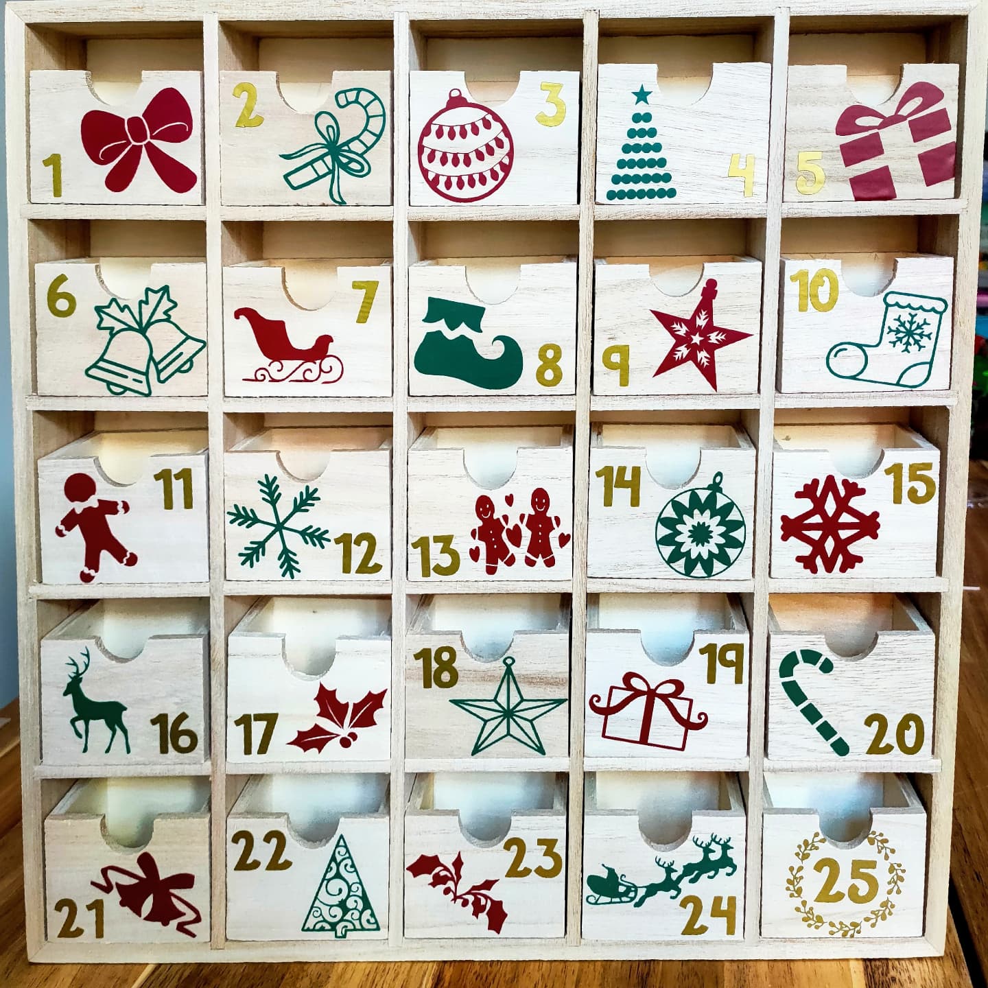 Large Family Wooden Advent Calendar