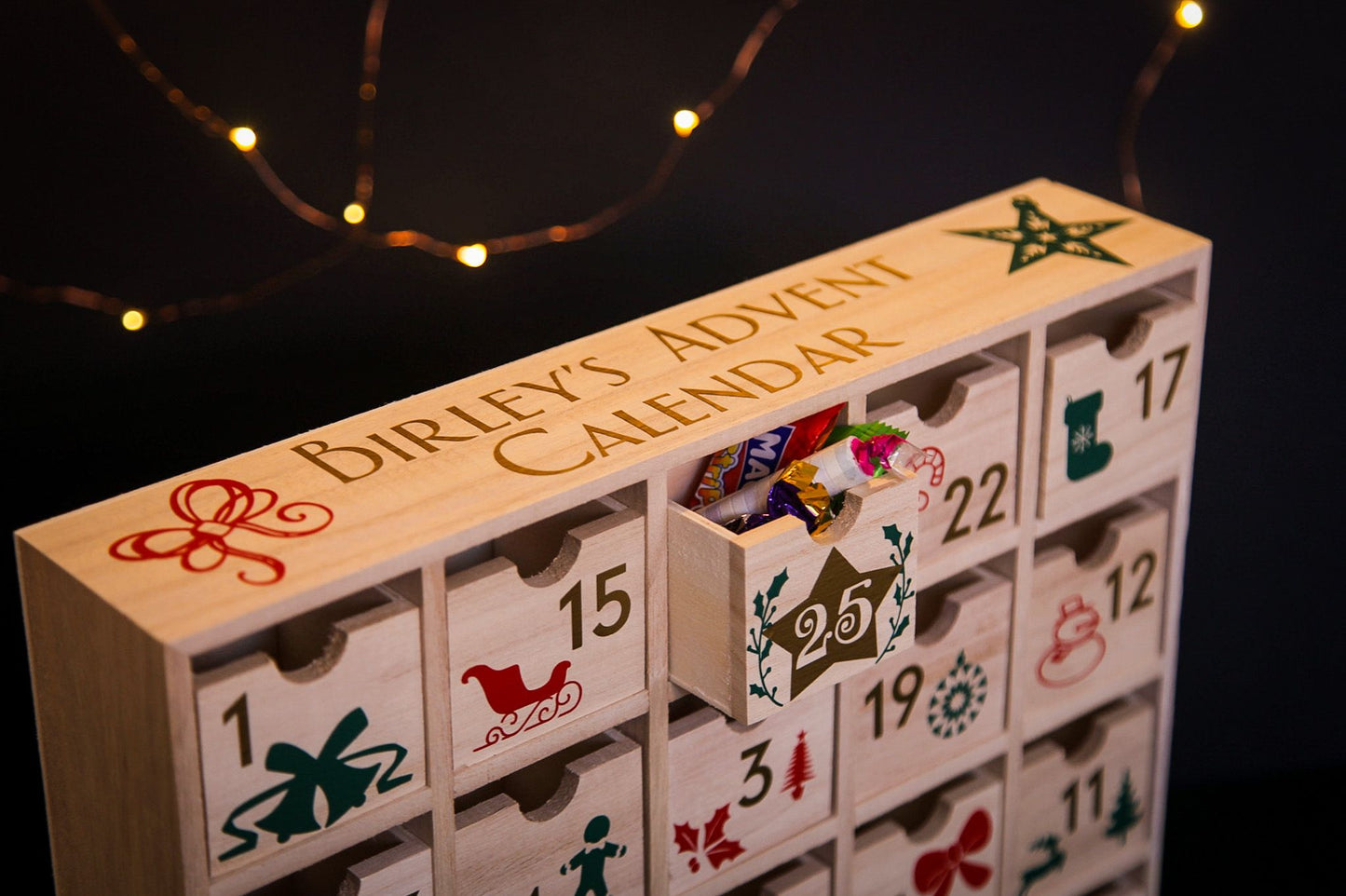 Large wooden family advent calendar