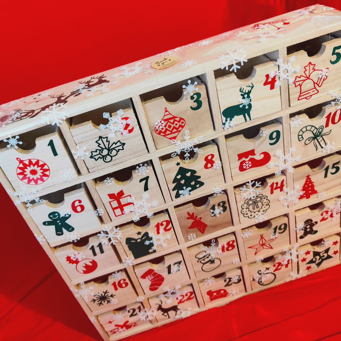 Large wooden family advent calendar