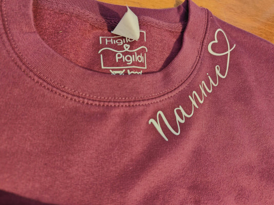 'Heart' family member design: Adults' Sweatshirt