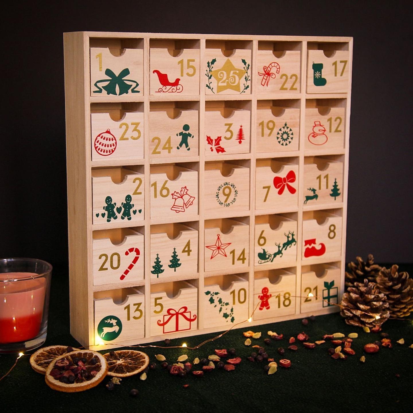 Large Family Wooden Advent Calendar